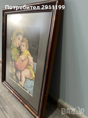 Гоблен на момиче с дете, снимка 3 - Гоблени - 50836101