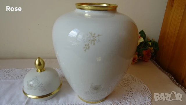 Голям винтидж джинджифилов буркан, ваза с капак-PRM Jaeger , снимка 4 - Вази - 51170226