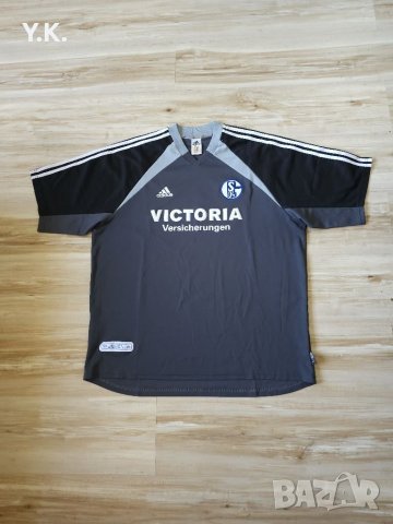 Оригинална мъжка тениска Adidas Climalite x F.C. Schalke 04 / Season 01-03 (Away), снимка 1 - Тениски - 41367841