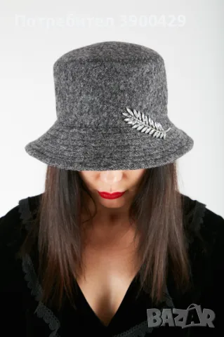 Зимна Дамска Шапка Bucket hat Michele - Сива