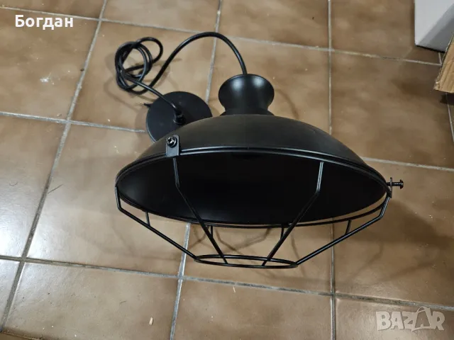 Метален пендел полилей винтидж лампа, снимка 3 - Лампи за таван - 49042472