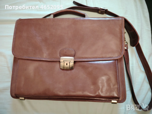 Голяма мъжка чанта от естествена кожа ART