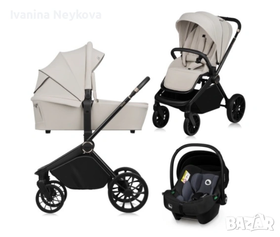 Количка Lionelo Mika Plus 3 in 1, цвят Beige Sand , снимка 2 - Детски колички - 53641964
