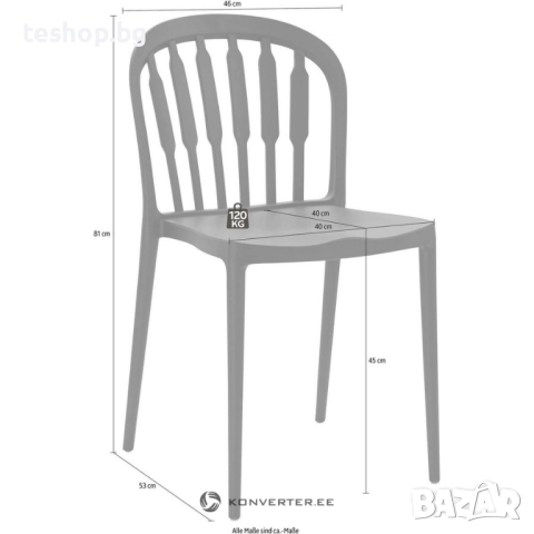 Пластмасов трапезен стол 2 броя комплект В БЯЛО!!!, снимка 2 - Столове - 51380628