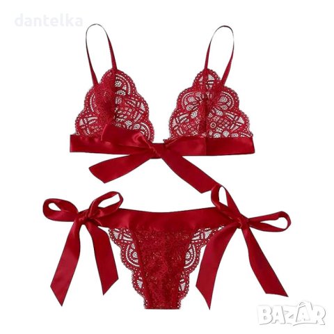 Дамски еротичен сет, секси бельо. Еротично бельо 3 части. Секси комплект,еротичен сет + дълги чорапи, снимка 4 - Бельо - 41881248