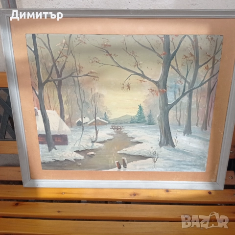 Живопис Картина в рамка зимен пейзаж 