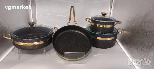 Комплект гранитни тенджери и тиган BONERA NILE 7 части, снимка 1