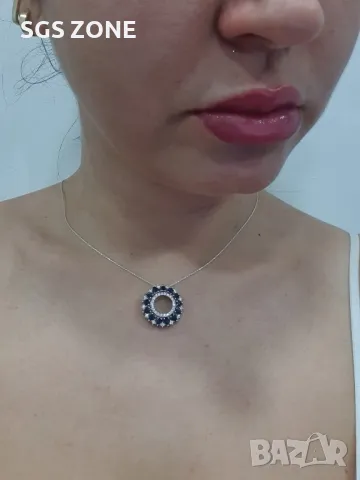 Сребърна Висулка с Рубини/Сапфири/Изумруди💎, снимка 6 - Колиета, медальони, синджири - 49916587