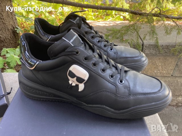 Мъжки кожени сникърси Karl Lagerfeld - 44 номер, снимка 2 - Маратонки - 41763402