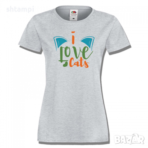 Дамска тениска I Love Cats,Тениска с Кучета,Животни,Изненада,Празник, снимка 7 - Тениски - 36428268