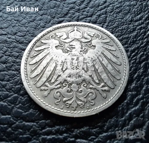 Стара монета 10 пфенига 1911 г. буква J -Германия- топ цена !, снимка 8 - Нумизматика и бонистика - 47912122