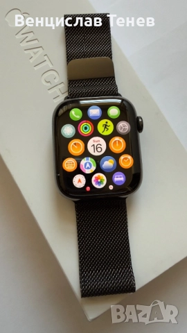 Apple Watch GPS + Cellular , цвят метално сиво, каишка метален графит с оригинална кутия, снимка 14 - Смарт часовници - 52672073