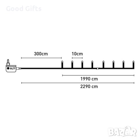 Коледни лампички Диамант, 200 LED, с програми на работа, Топло бяло, снимка 2 - Лед осветление - 42716572