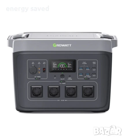 Енергийна станция Growatt  4,8kW,захранващ комплект lifepo4 за рибари,палатка и др.