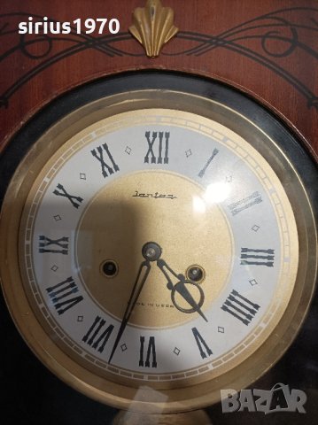 стенен часовник янтар профилактиран от часовникар, снимка 2 - Стенни часовници - 42482584