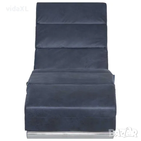 vidaXL Масажираща кушетка, сива, изкуствен велур, снимка 5 - Кушетки - 56146494