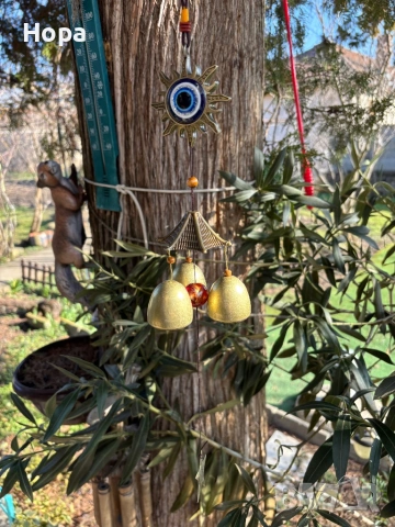 Вятърен звънец от метал Слънце с Назар , снимка 2 - Декорация за дома - 35941344