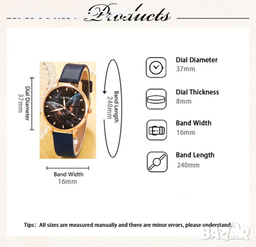 Комплект Дамски моден кварцов часовник+бижута,5 артикула, снимка 8 - Дамски - 44757184