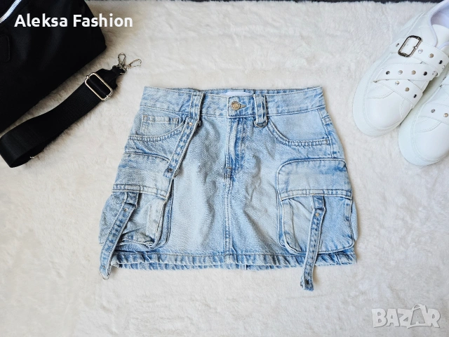 Bershka дамска къса дънкова пола 