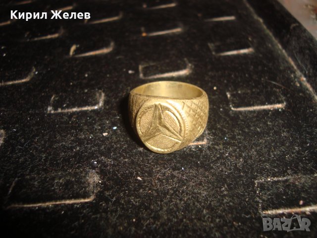 СТАР ПОЗЛАТЕН БРОНЗОВ ПРЪСТЕН МЕРЦЕДЕС МАСИВЕН МАЙСТОРСКА ИЗРАБОТКА РЯДЪК 74141, снимка 7 - Антикварни и старинни предмети - 33846590