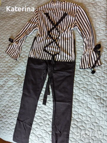 Блуза с гол гръб и панталон, снимка 2 - Блузи с дълъг ръкав и пуловери - 50165544