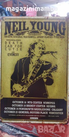 Neil Young Tribute-метална табела(плакет), снимка 1 - Китари - 39079421