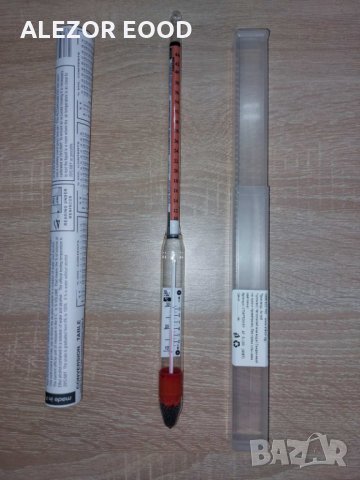 Хоби спиртомер 0 до 100 %, Вграден термометър, дължина 335мм, 20204087, снимка 5 - Други стоки за дома - 35764564