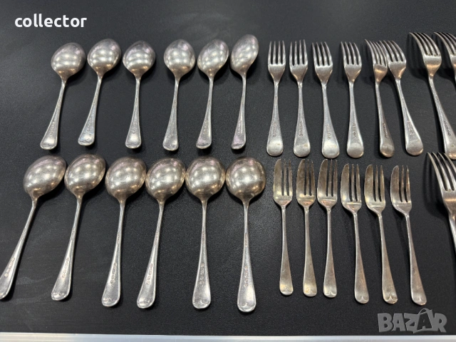 Комплект прибори за хранене / дебело посребрени. №7873, снимка 10 - Антикварни и старинни предмети - 53481409