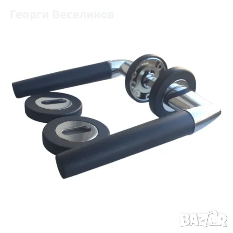 Дръжка за интериорна врата, Linea Bertomani, с черни дръжки, ЦАМ