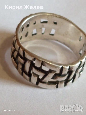 Модерен сребърен пръстен тип халка Арт бижу стил и елегантност 52947, снимка 7 - Пръстени - 53762638