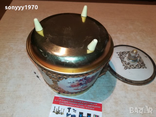 МЕТАЛНА КУТИЯ С КАПАК И ДРЪЖКА ОТ ФРАНЦИЯ 2609212010, снимка 7 - Антикварни и старинни предмети - 34261308