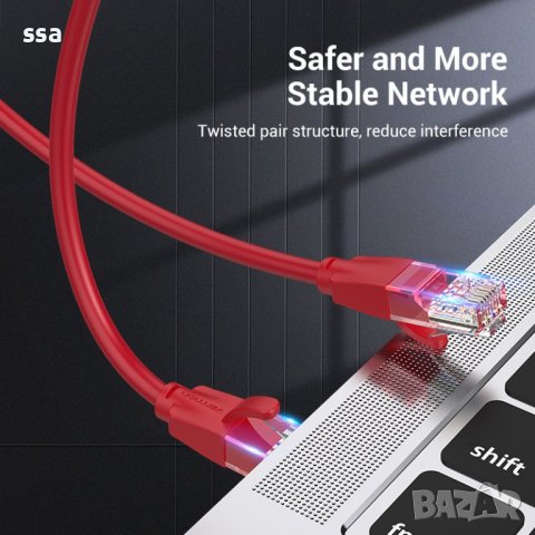 Vention Кабел LAN UTP Cat.6 Patch Cable - 1M Red - IBERF, снимка 13 - Кабели и адаптери - 44231053