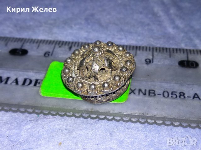 СТАРИНЕН ЕЛЕМЕНТ от ВЪЗРОЖДЕНСКИ ФИЛИГРАНЕН СРЕБЪРЕН ПРЪСТЕН МАЙСТОРСКА КУЮМДЖИЙСКА ИЗРАБОТКА 13906, снимка 17 - Антикварни и старинни предмети - 40921478