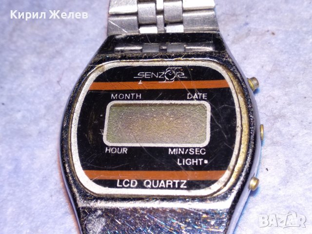 SENZOR LCD QUARTZ КОЛЕКЗИОНЕРСКИ МАРКОВ ЕЛЕКТРОНЕН ЧАСОВНИК с ВЕРИЖКА от НЕРЪЖДАЕМА СТОМАНА 26852