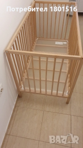 Детско дървено легло с матрак 60/120