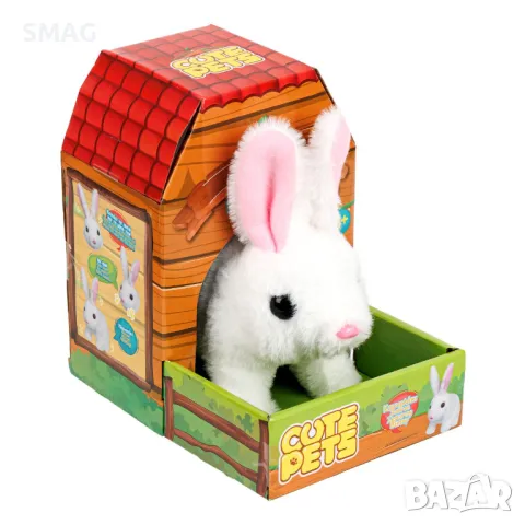 Бяло зайче с движение и звук S_1240101, снимка 3 - Плюшени играчки - 48334463