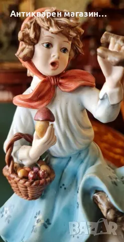 Capodimonte, Ester Bassano Прекрасна  ,порцеланова композиция - Червената шапчица и вълкът.  , снимка 2 - Статуетки - 48892888