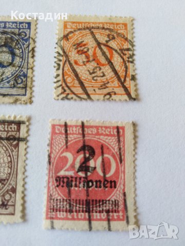 Пощенска марка 6бр-Германия райх 1923, снимка 4 - Филателия - 40007991
