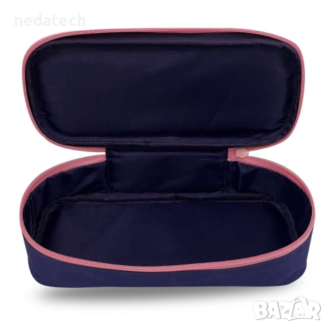 Несесер за училище Benetton, Розов - Син, 22x4.5x9см., снимка 2 - Ученически пособия, канцеларски материали - 51675241