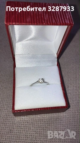 Годежен дамски пръстен с диамант, снимка 3 - Пръстени - 53523035