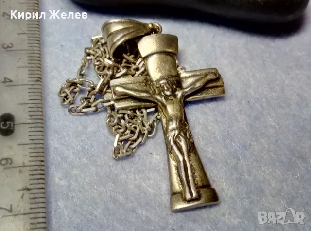 ГОЛЯМ СРЕБЪРЕН КРЪСТ РАЗПЯТИЕ СРЕБРО 925 с РЕТРО СРЕБЪРНА ВЕРИЖКА СРЕБРО 925 АРТ ИЗРАБОТКА 39982, снимка 13 - Колиета, медальони, синджири - 49351535