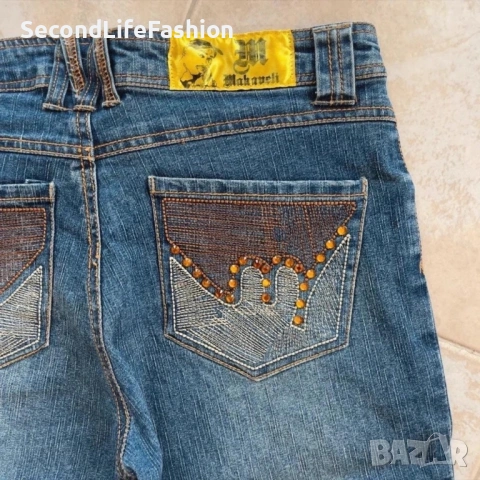 Винтидж дамски къси дънки Makaveli 2Pac размер S, снимка 6 - Дънки - 53582832