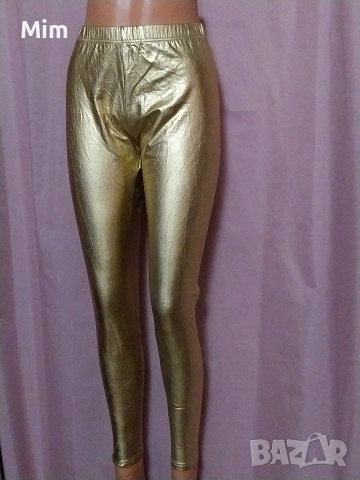 М Златист клин от еко еластична кожа , снимка 3 - Клинове - 53207765