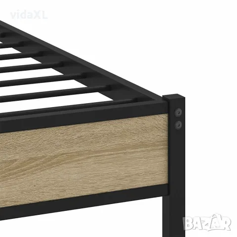 vidaXL Метална рамка за легло, без матрак, сонома дъб, 120x200 см, снимка 7 - Спални и легла - 56147570