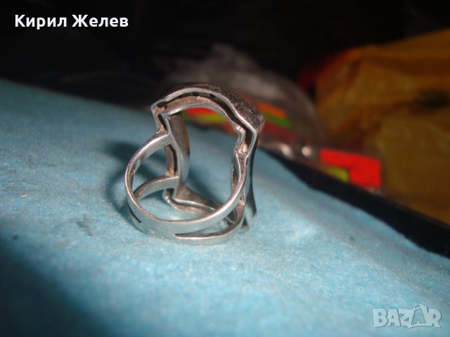 СТАР СРЕБЪРЕН АРТ ПРЪСТЕН РОДИРАНО СРЕБРО 925 с ЦИРКОНИ 25685, снимка 10 - Пръстени - 35884537