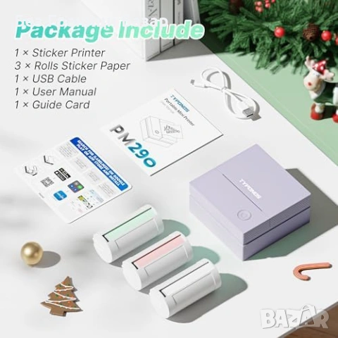 Нов Bluetooth стикер принтер за телефон Labelnize PM290 3 ролки хартия, снимка 8 - Друга електроника - 53683733