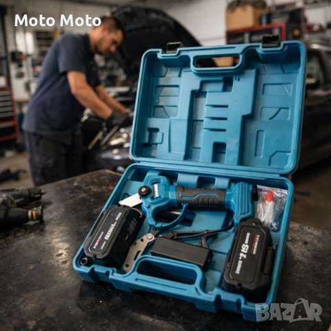 Комплект акумулаторна ножица 3" и резервен нож 36V 8A, снимка 3 - Други инструменти - 53839463