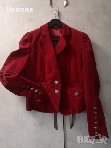 Червено Сако Есенно-Зимно Кадифе