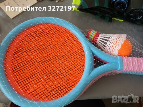 Комплект 2 ракети за бадминтон/плажен бадминтон,тенис + перце+топка, снимка 2 - Тенис - 41767874