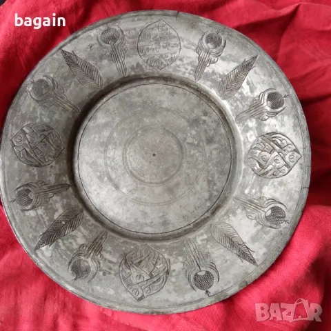 Уникална османска синия, сахан, чиния., снимка 1